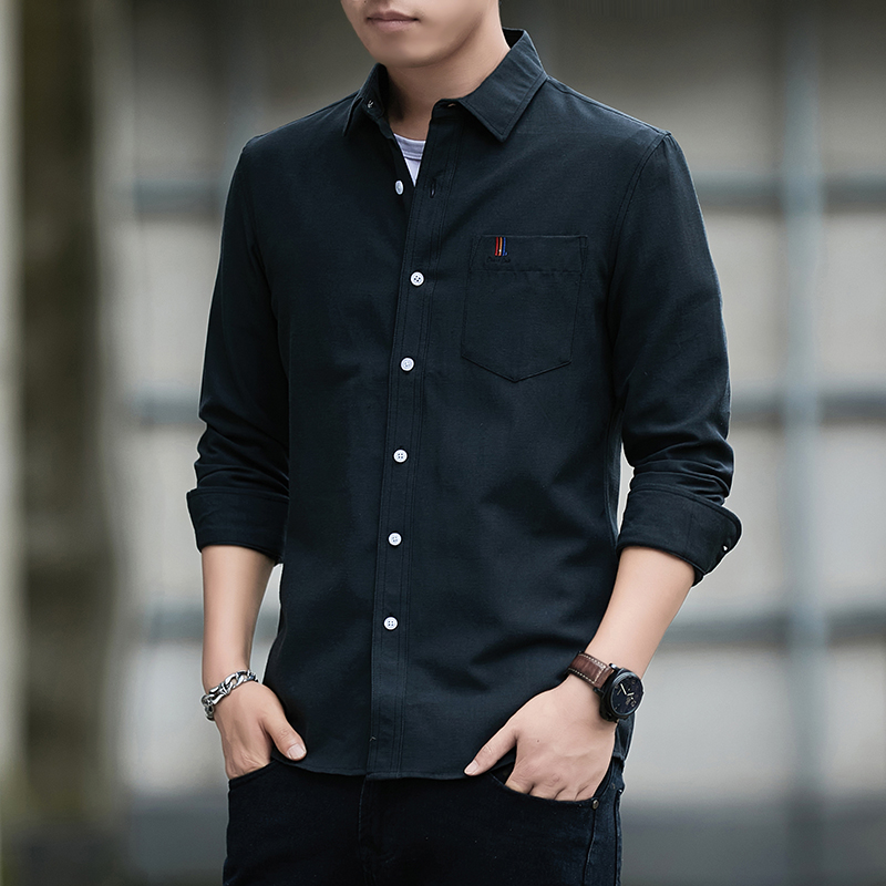Mens Linen Shirt Long Sleeve - Spor Uzun Kollu Ceket Erkek Keten