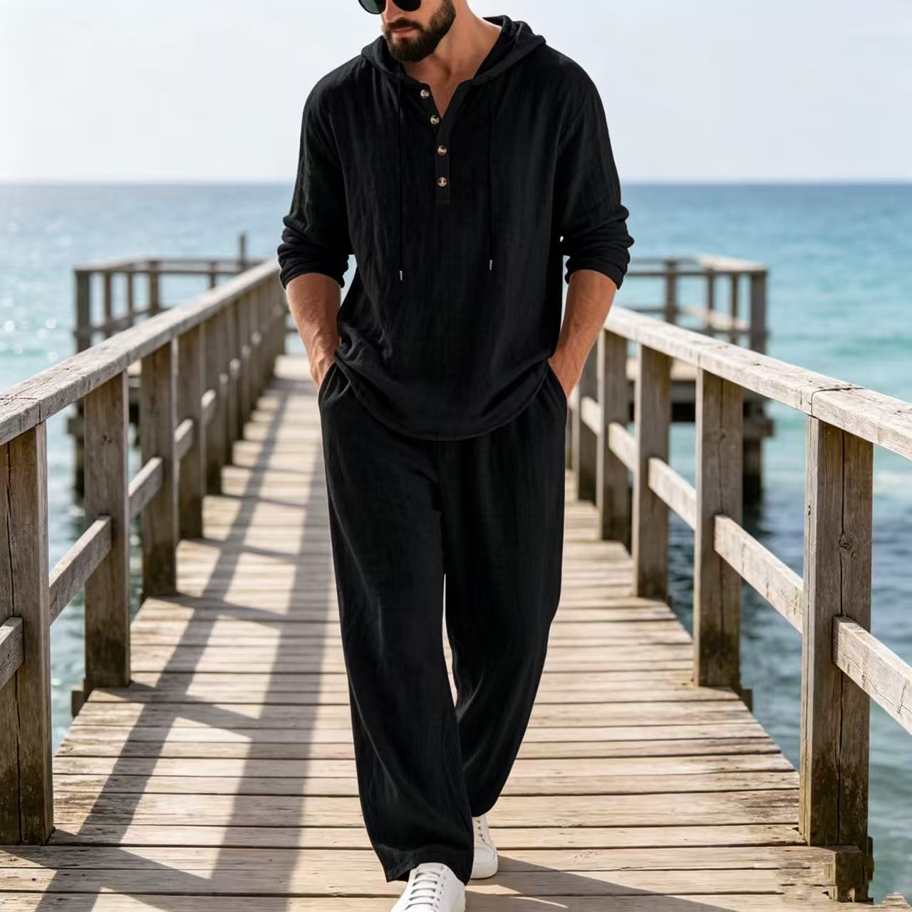 2026 Sınır Ötesi İlkbahar ve S - Mens Linen Shirt Long Sleeve incelemesi ve fiyatı