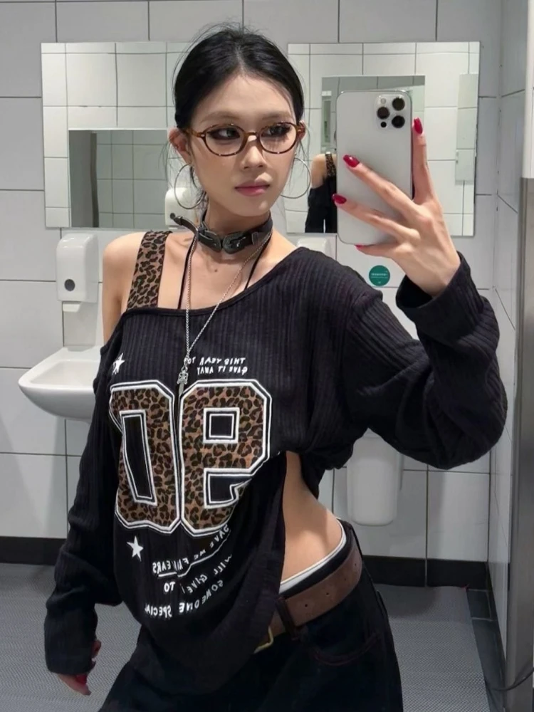 Y2K Patchwork Leopar Desenli T - T-Shirts incelemesi ve fiyatı