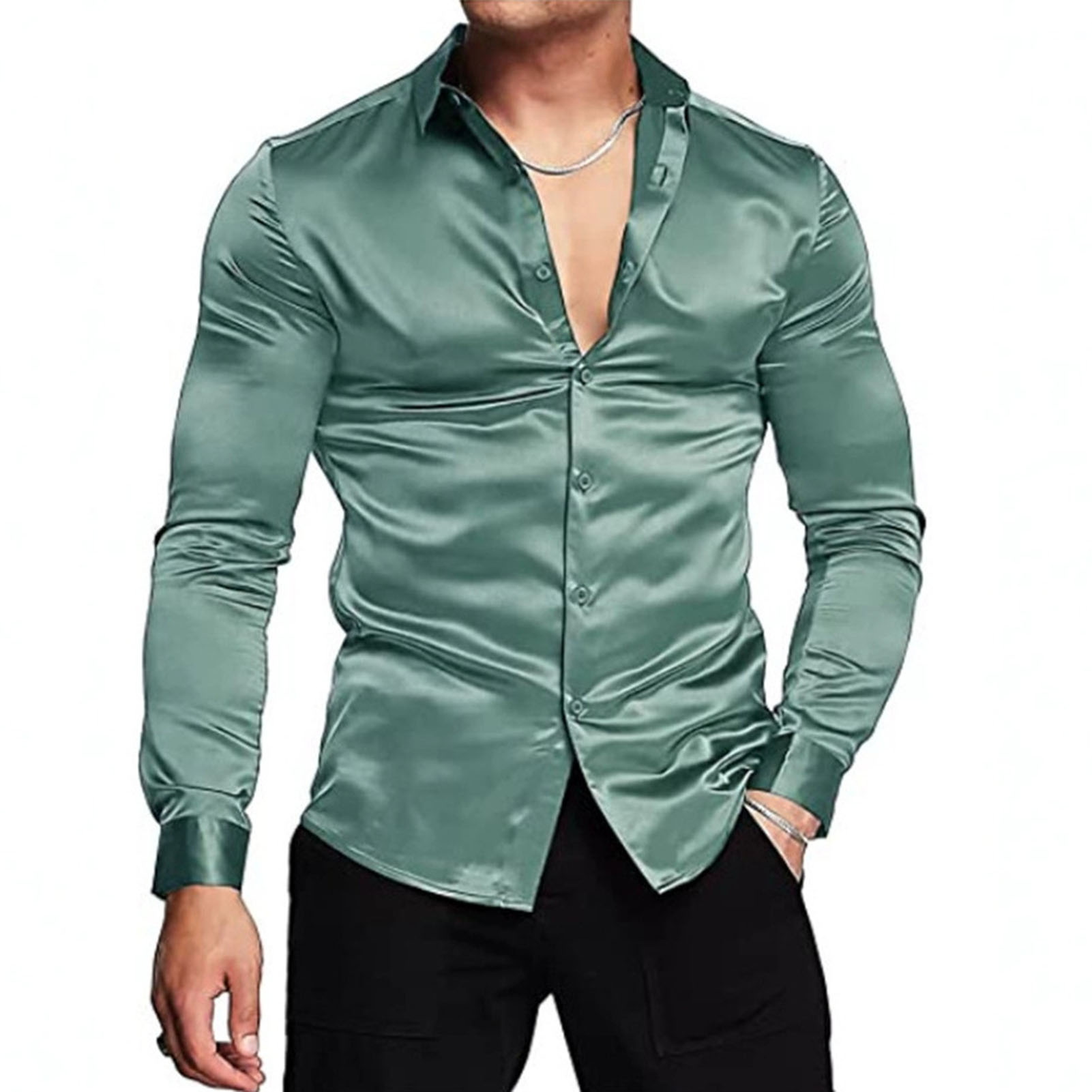 Pembe Ipek Saten Lüks Elbise G - Mens Satin Silk Dress Shirt incelemesi ve fiyatı