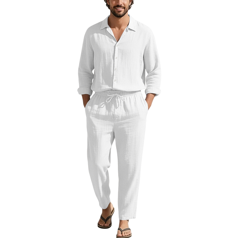İlkbahar Yaz Keten Günlük Setl - Mens Linen Shirt Long Sleeve incelemesi ve fiyatı